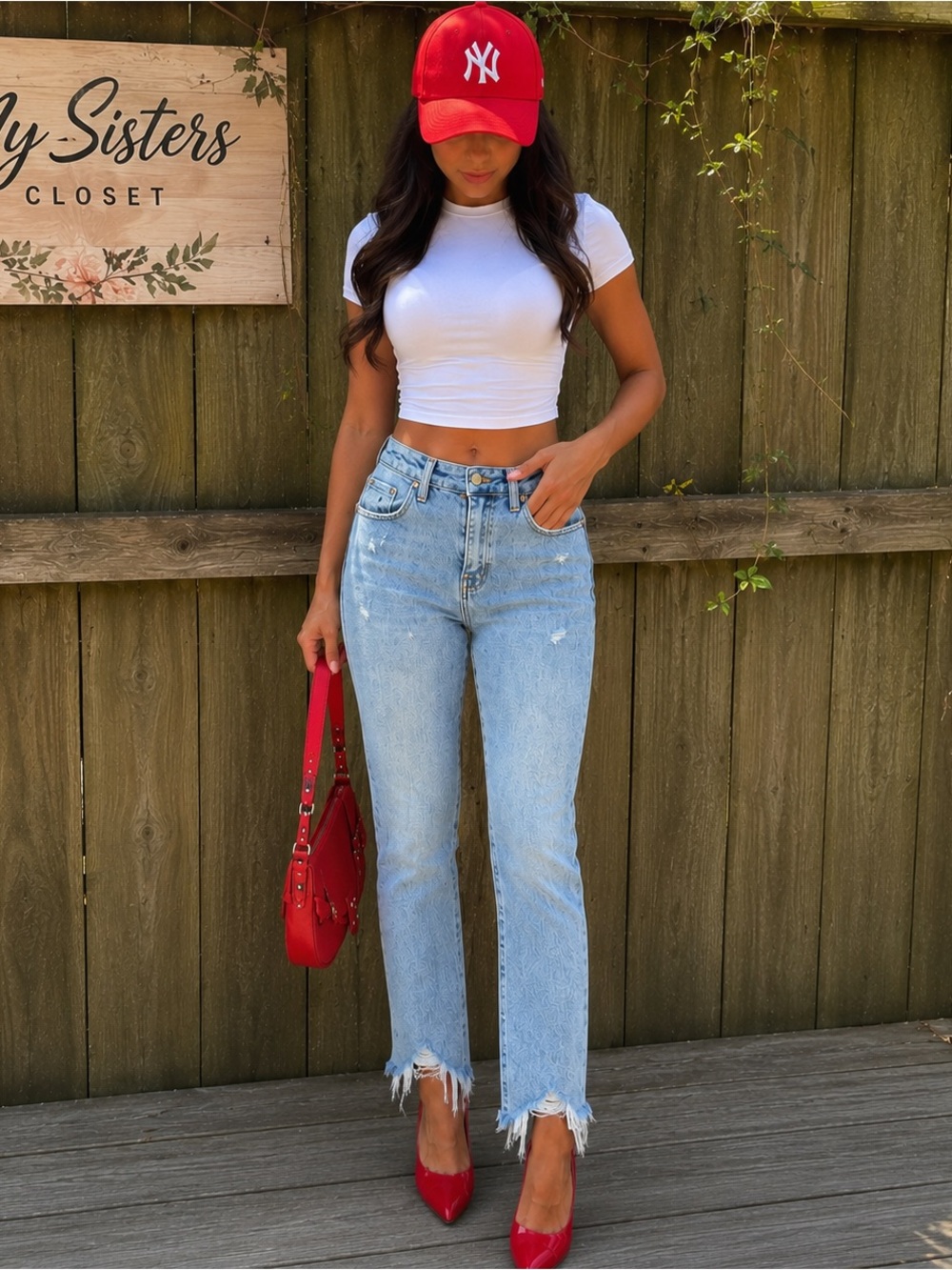 pistola medium blue distressed cropped jeans